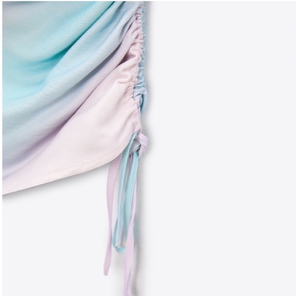 NWT Zara Tie Dye Satin Cut Out Dress - Picture 9 of 16